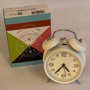 Peakeep Twin Bell Alarm Clock, White